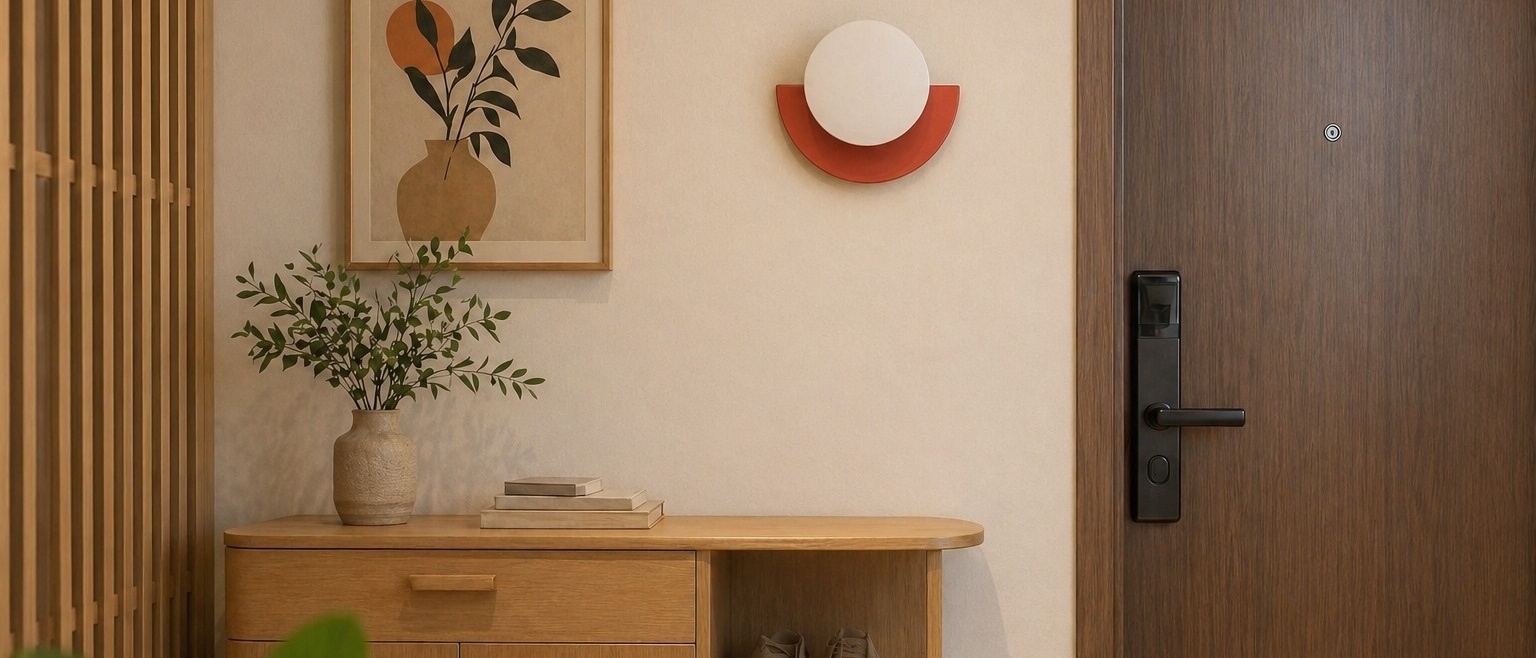 Lámpara de pared luminosa Macaron Colorful Orb im Eingangsbereich