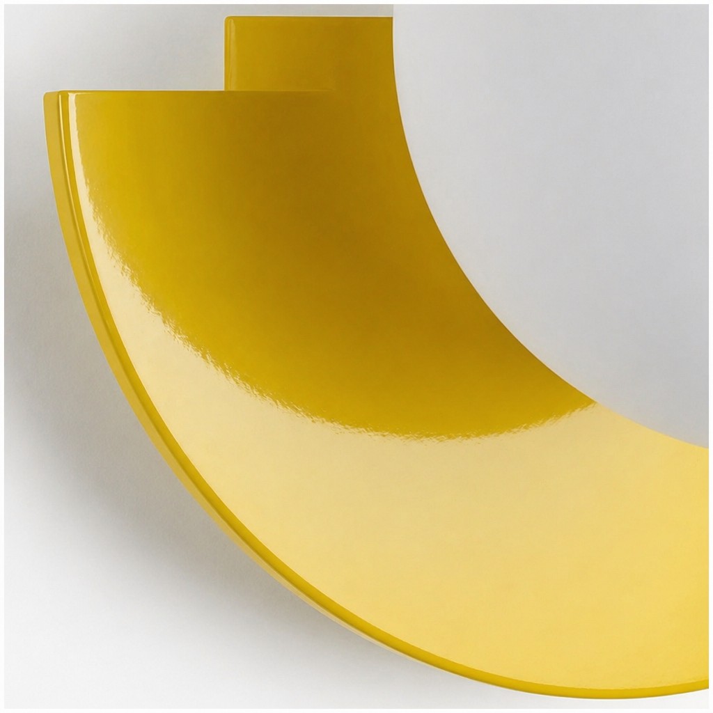Detalle del gelben Glas- und Metalloberfläche