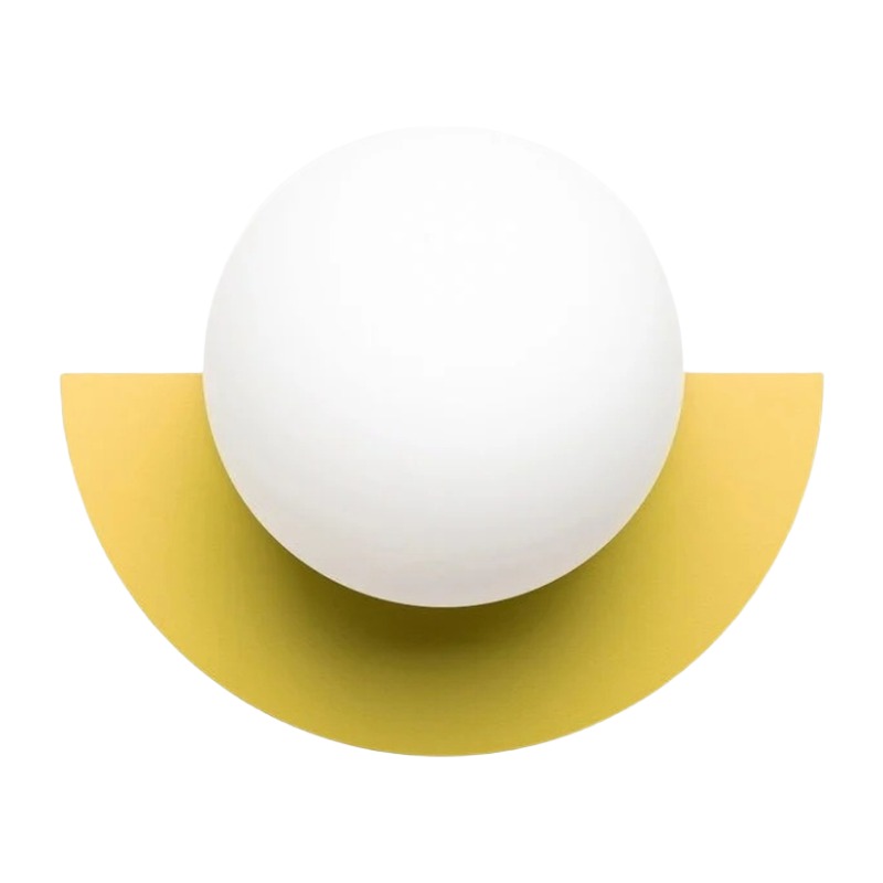 Gelbe Macaron Orb Wandleuchte frontal