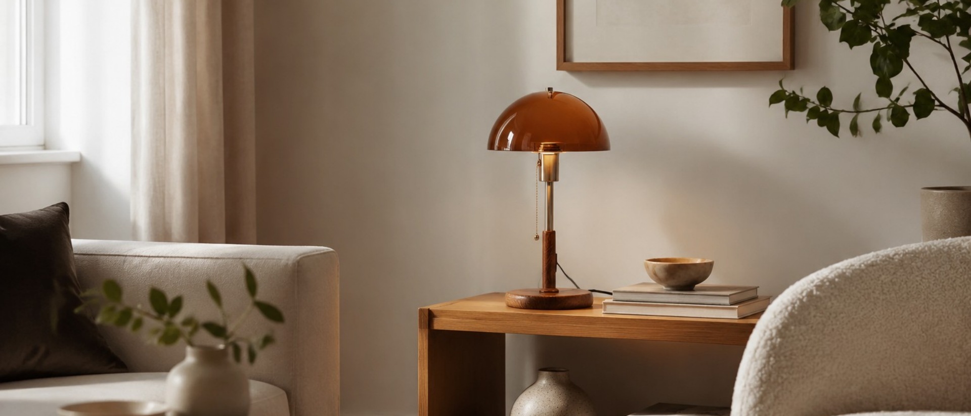 Afterglow Tischlampe mit grünem runden Schirm im Küchenambiente
