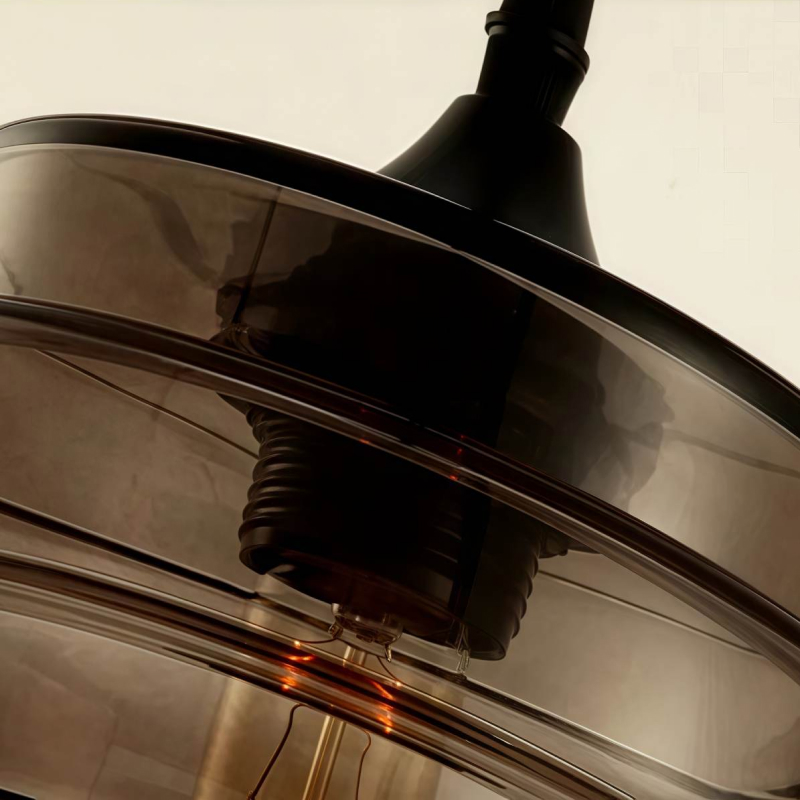 Rauchgraues Glas und Fassung der Crystalline Pendelleuchte