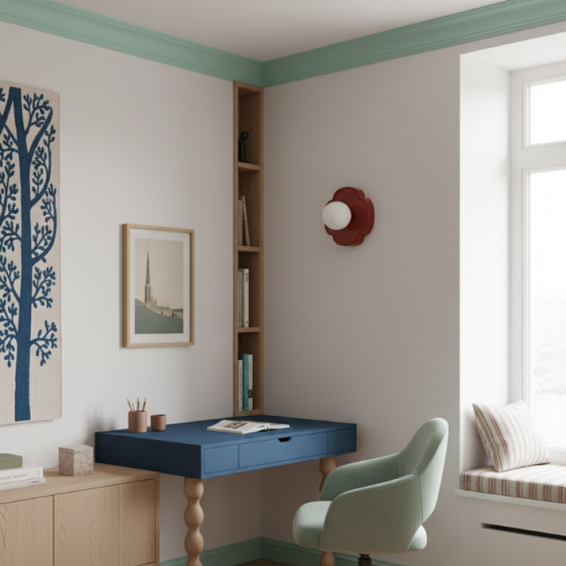 Flower Petal Wall Lamp in einem Arbeitszimmer