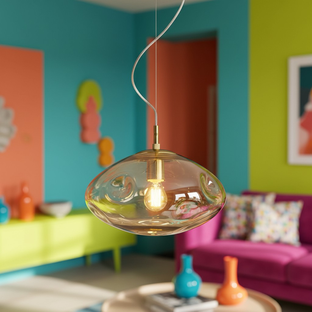 Glissora hanglamp in een kleurrijke kamer