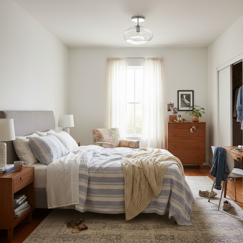 Glissora Deckenleuchte in einem Schlafzimmer