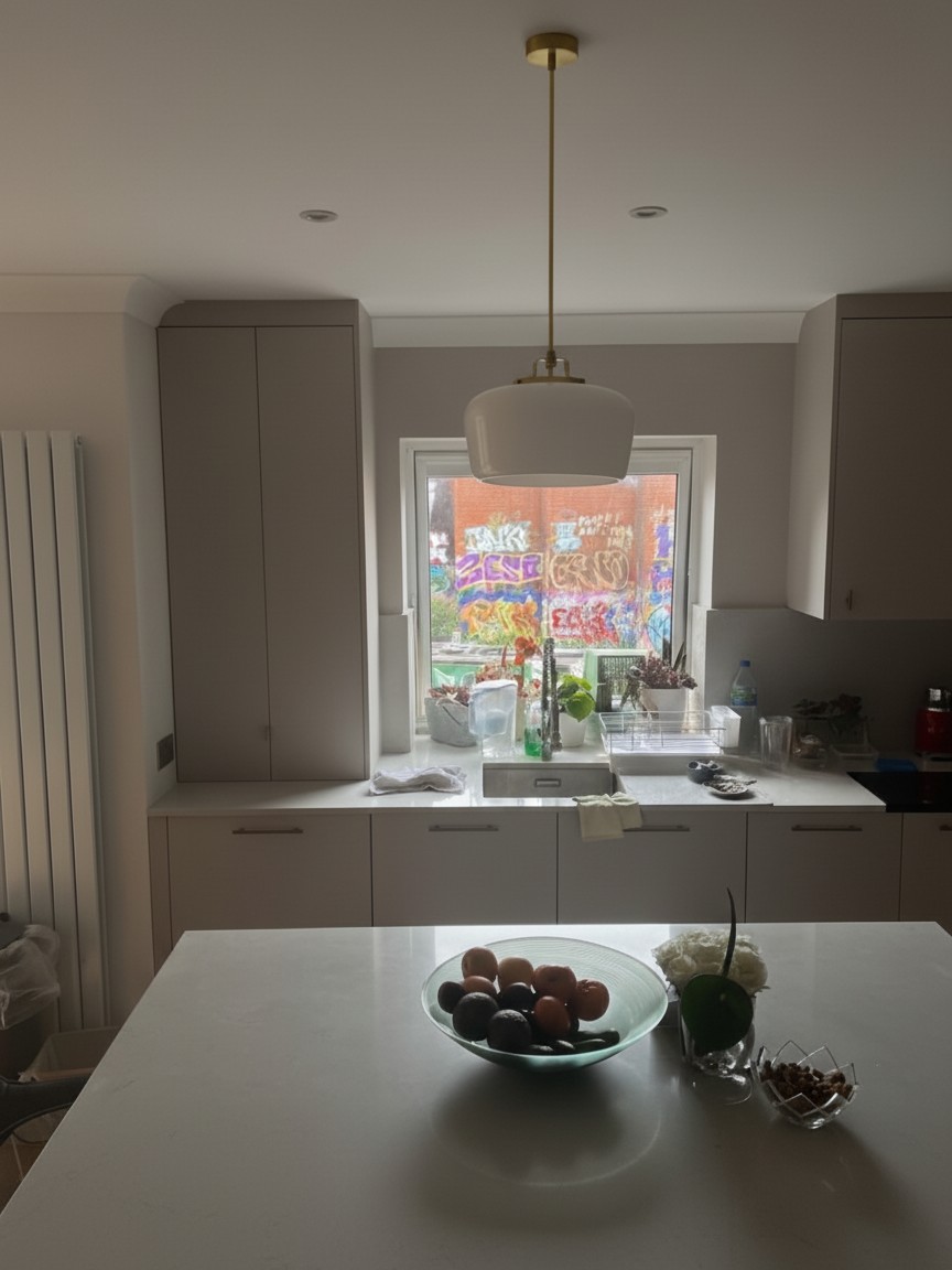 Habitación de clientes con lámpara colgante Lirra