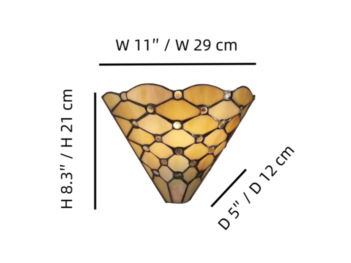 Maßzeichnung der TF Pearl Wandleuchte