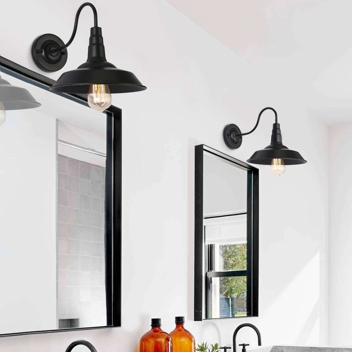 Retro Wandleuchten im Badezimmer