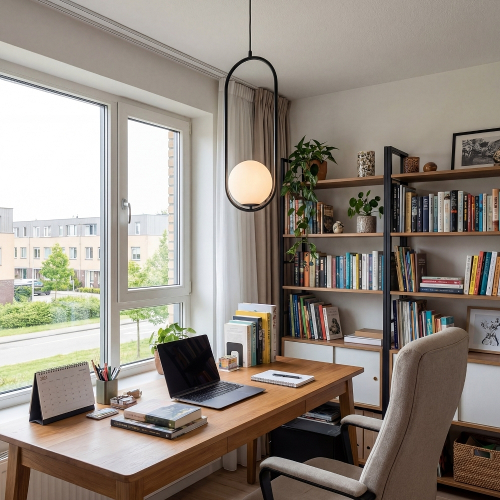 Pendelleuchte en el Arbeitszimmer