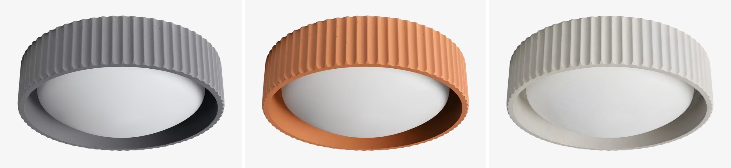 Opciones de color Acrion en gris terracota y blanco.