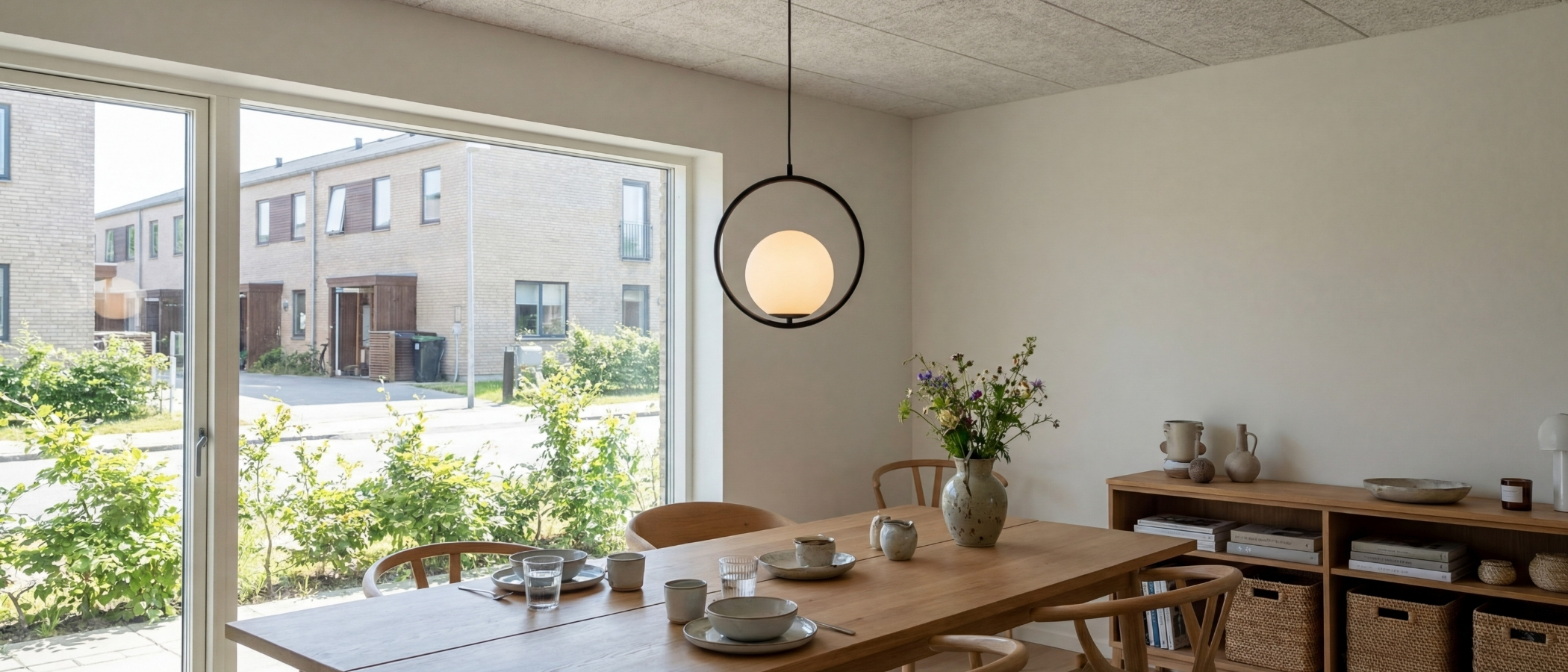 Lunectra Pendelleuchte en un hellen Wohnraum