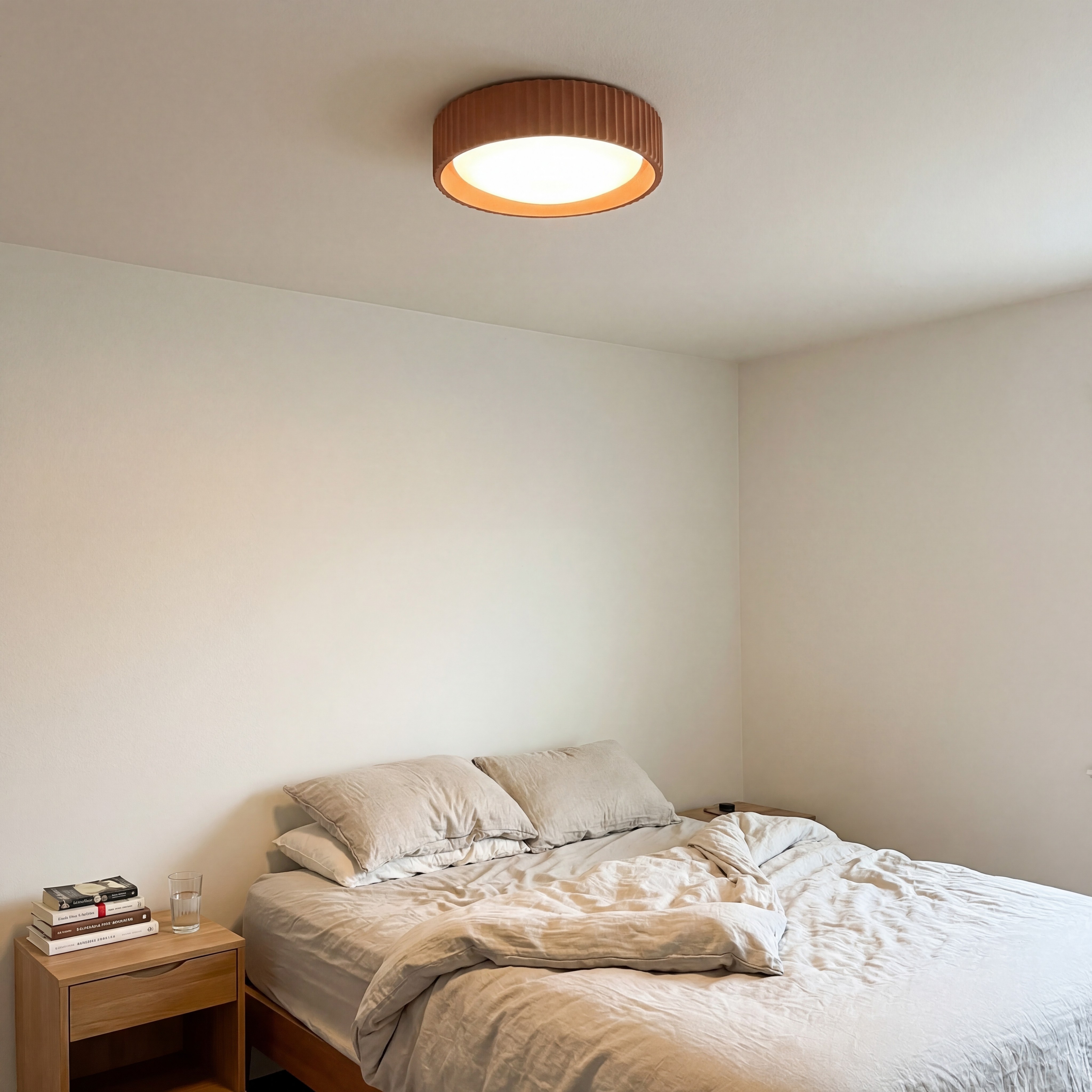 Lámpara de techo Acrion en un dormitorio