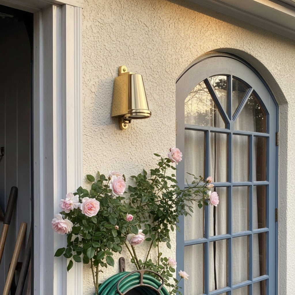 Orran Leuchte an einem Fenster mit Rosen