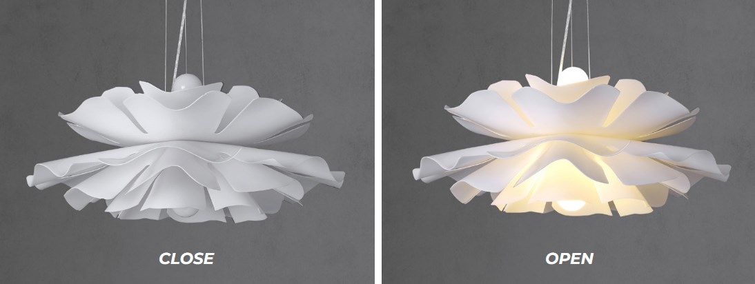 Lichteffekte der Nordic Flower Pendelleuchte
