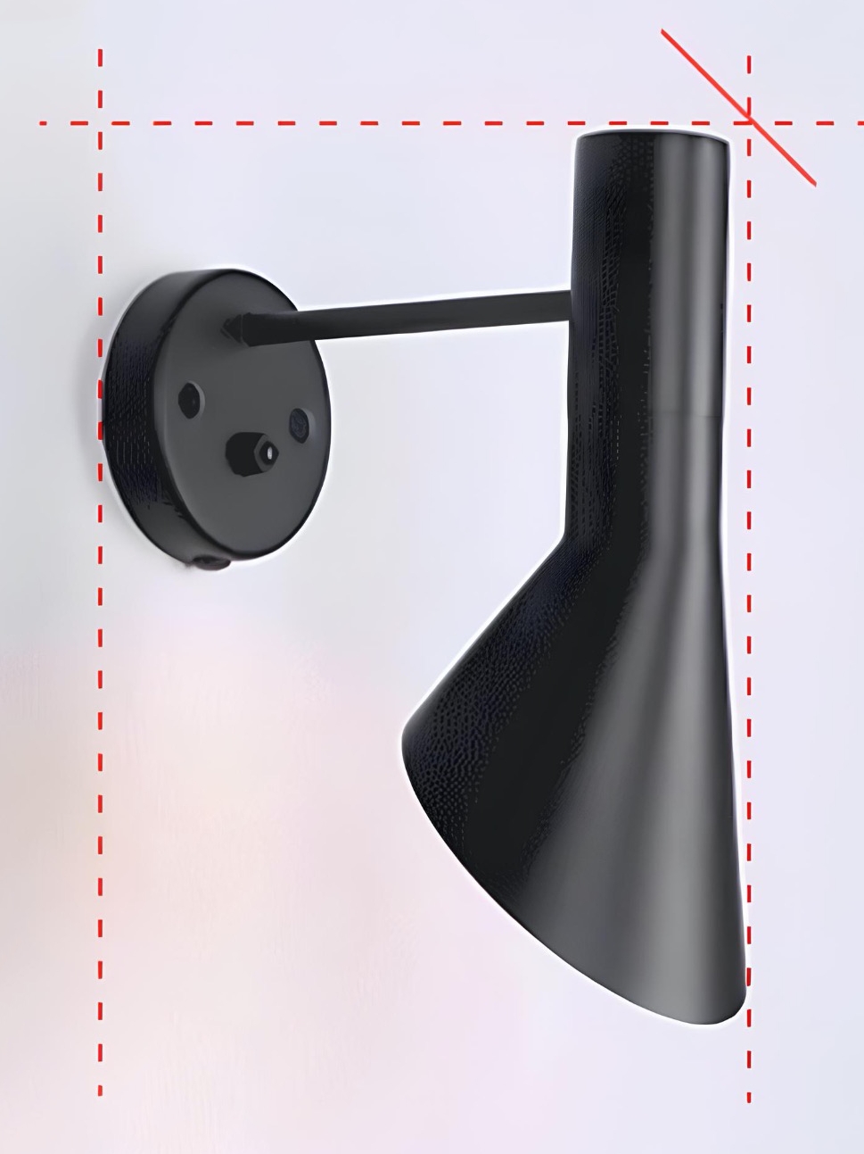 Drehbarer Lampenschirm parallel zur Wand