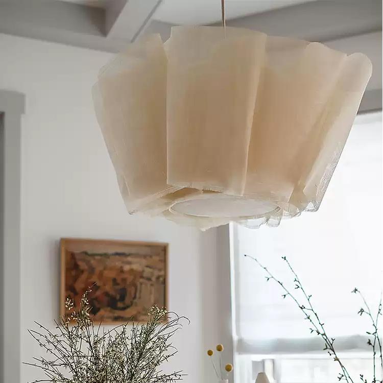 Kundenfoto mit Detailansicht des Stoffschirms