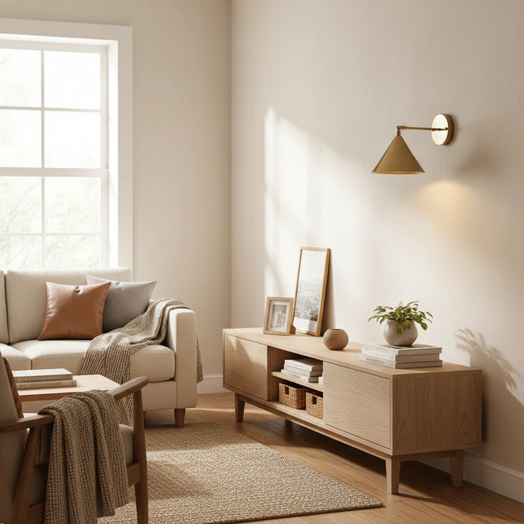Wandleuchte im Wohnzimmer