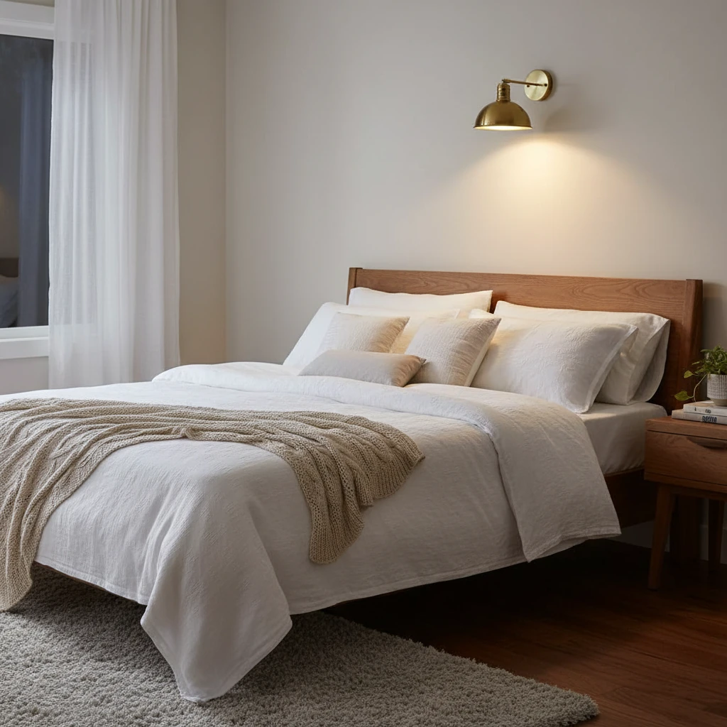Wandleuchte im Schlafzimmer