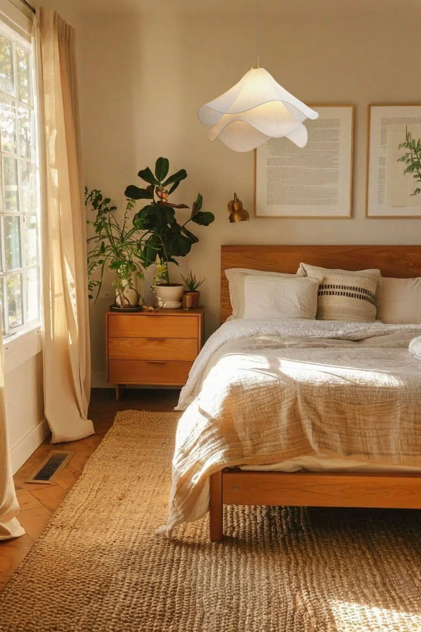 Ethereal Bloom Pendelleuchte im Schlafzimmer