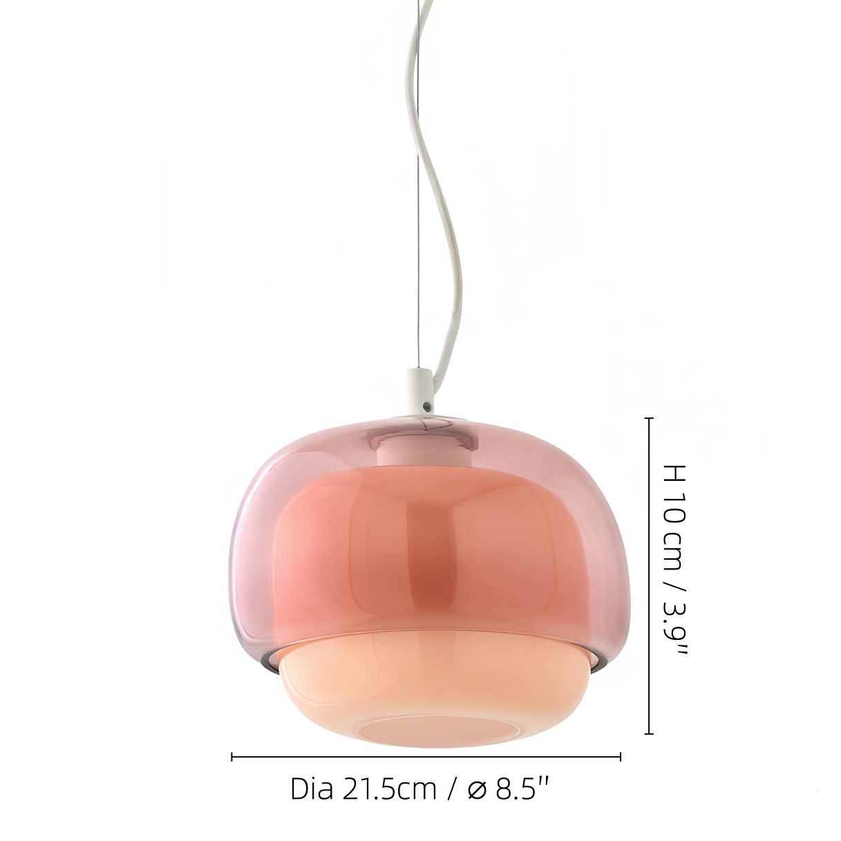 Technische Maße der Kinoko Pendelleuchte Größe 1