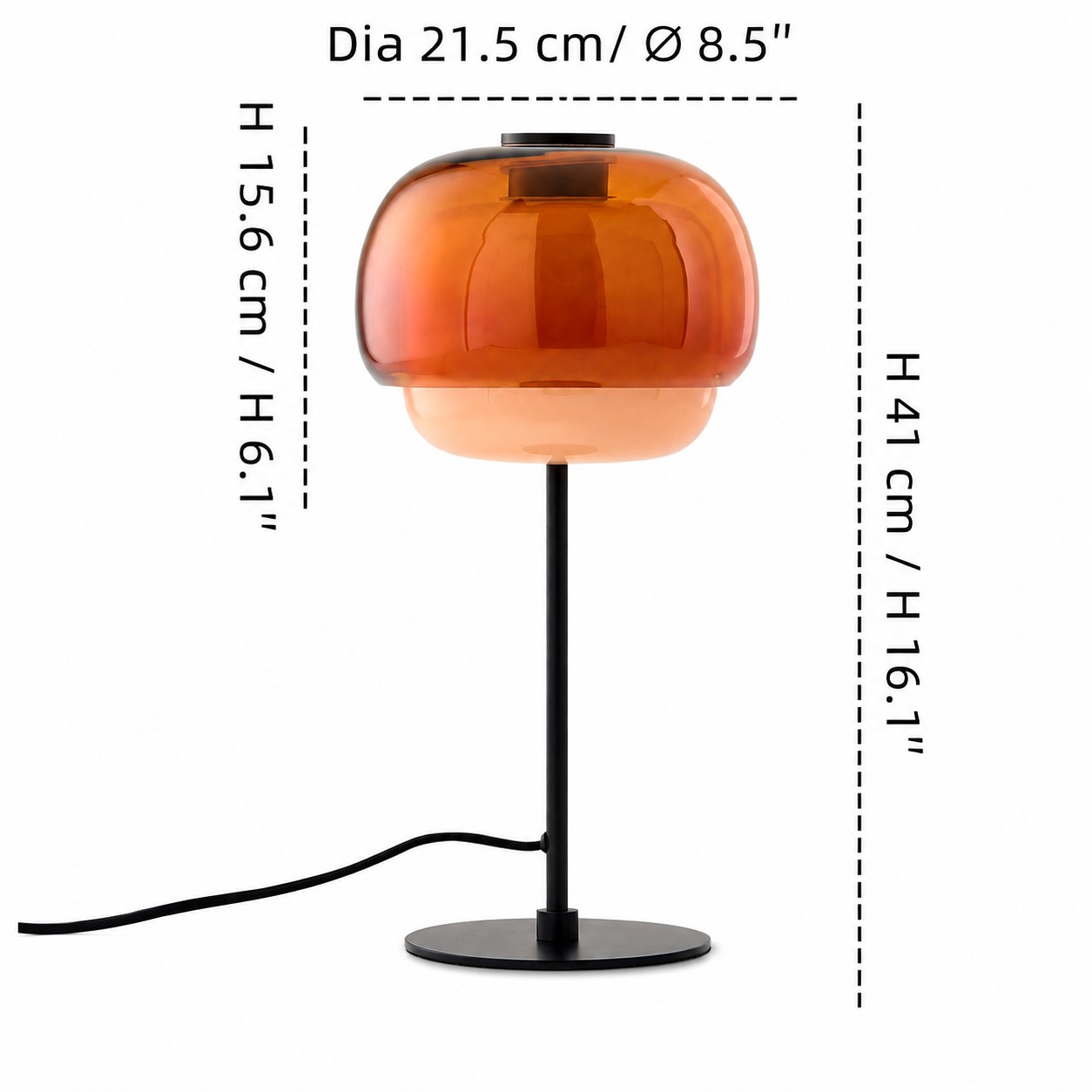 Clinco Tischlampe Maßzeichnung
