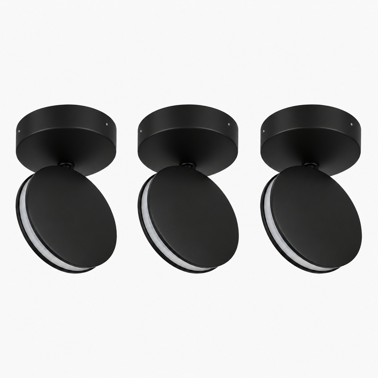 Black SPECTRA set of 3 LED ceiling and wall lights