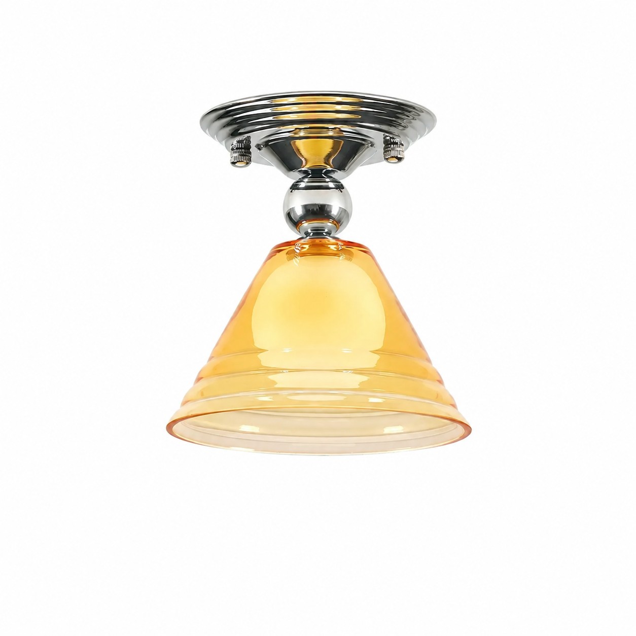 Vista del producto: Lámpara de techo de cristal amarillo claro