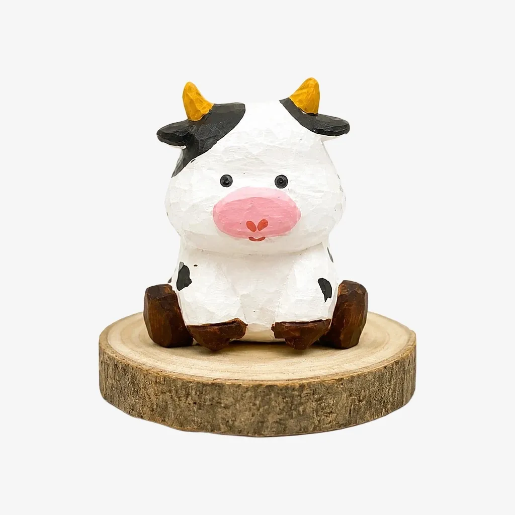 Hand-Carved Wooden Chinese Zodiac Animal Figurines