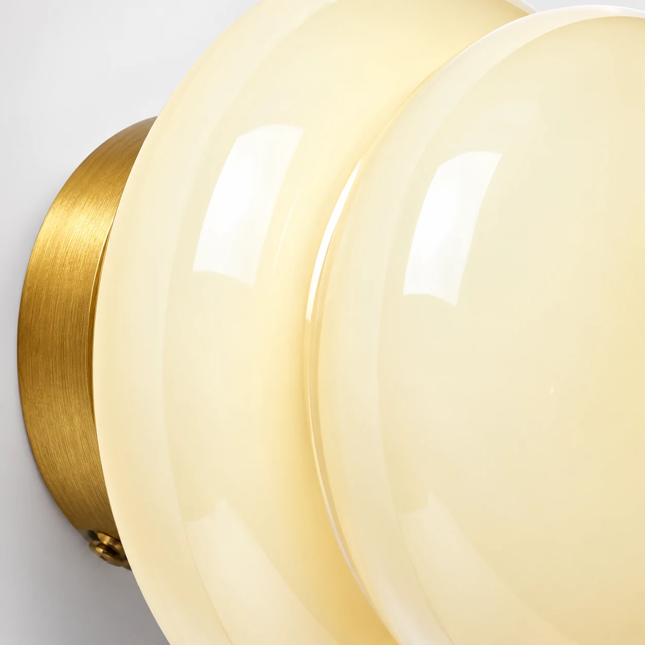 Close-up of Orra opal glass and metal detailing