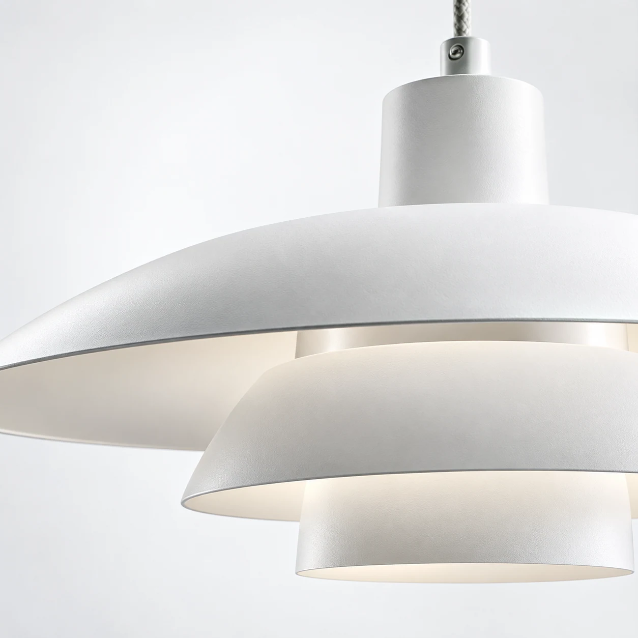 Close-up of the painted finish and overlapping disc shades
