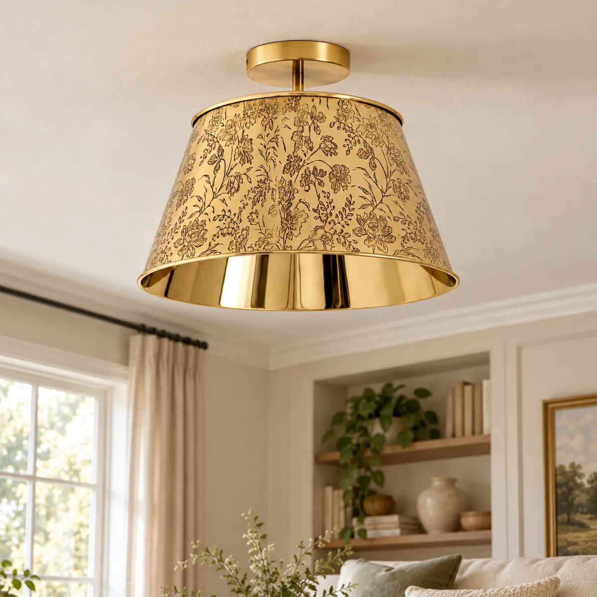 Tall Floral Flush Mount for the Ceiling