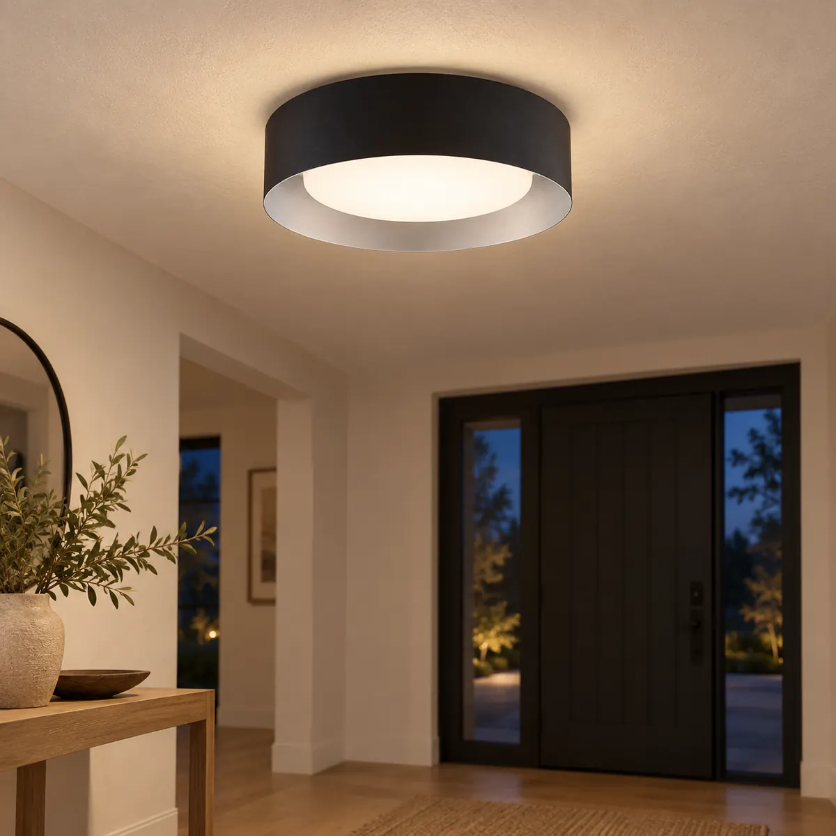 Close-to-Ceiling Frosted Drum Semi-Flush