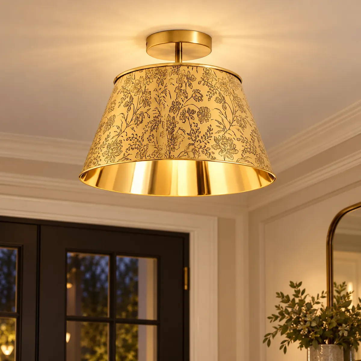 Tall Floral Flush Mount for the Ceiling