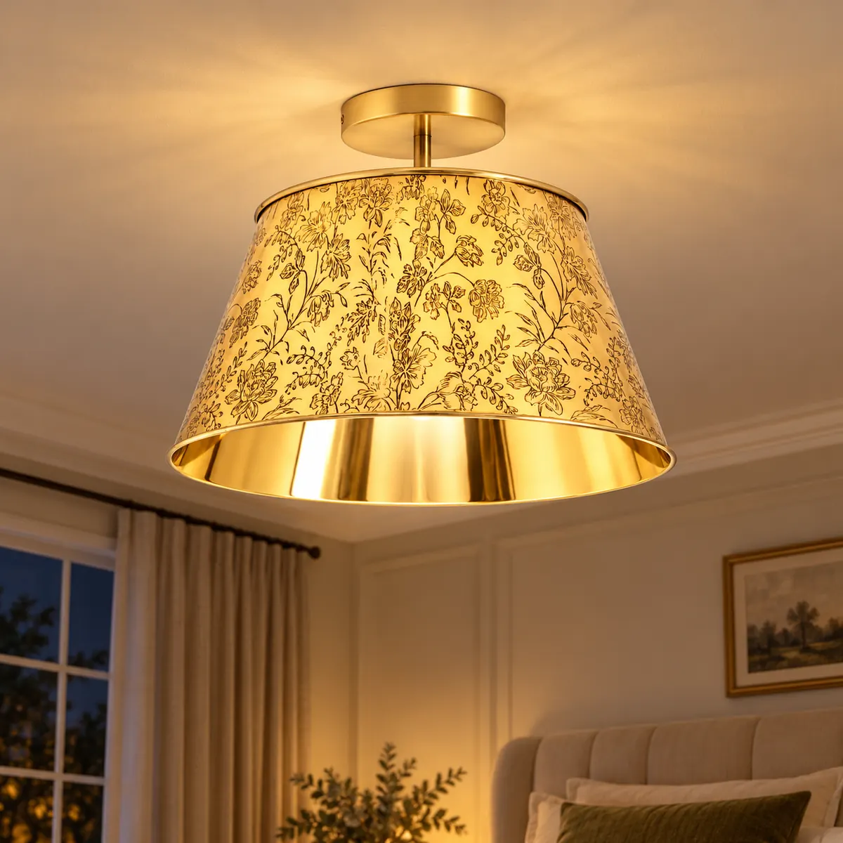 Tall Floral Flush Mount for the Ceiling