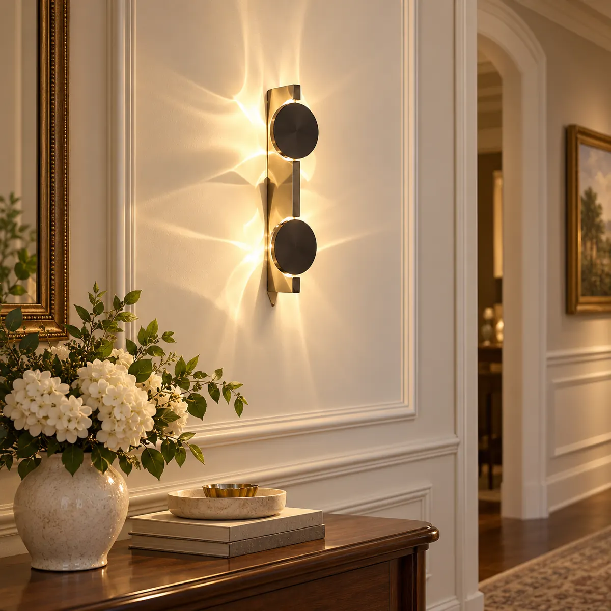 Ripple-Pattern Wall Light with a Turning Head