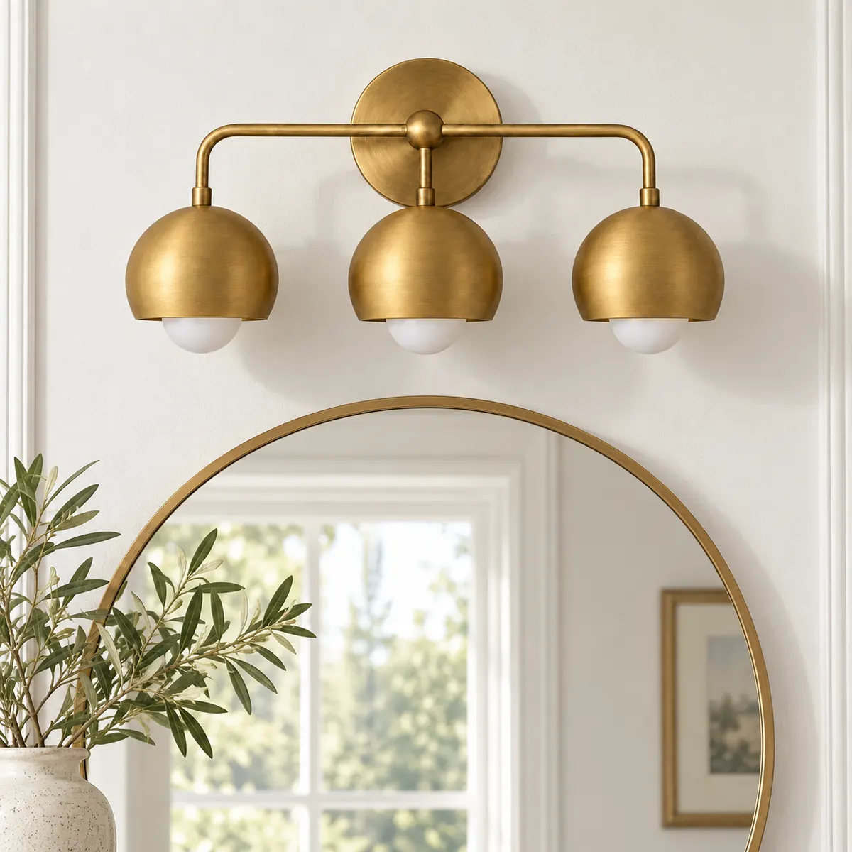 Three-Shade Vanity Bar on a Solid Plate