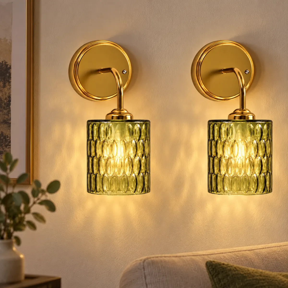 Hammered-Glass Wall Sconce, Single or a Pair