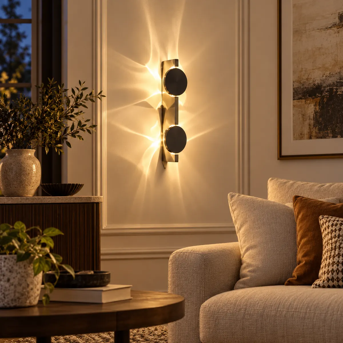 Ripple-Pattern Wall Light with a Turning Head