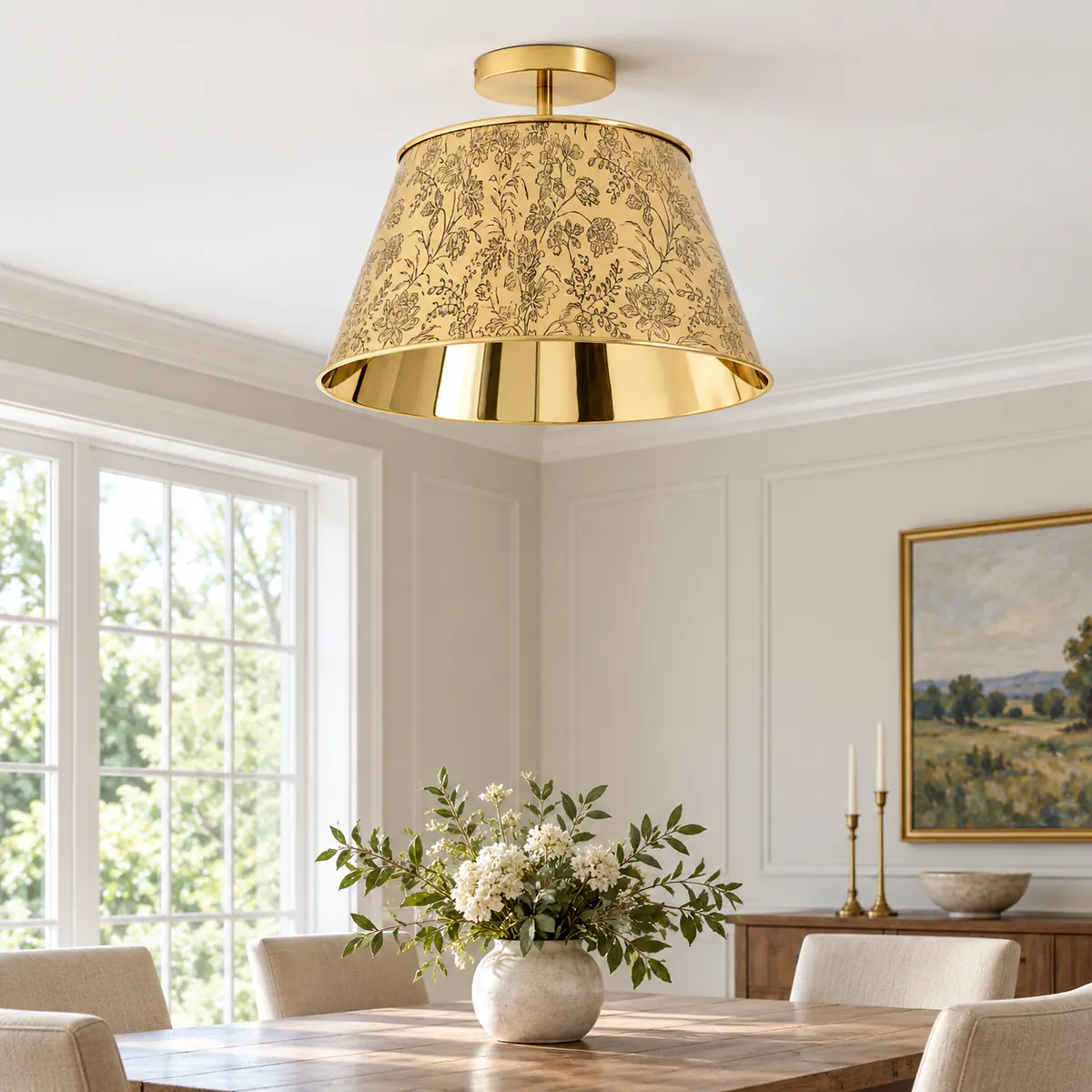Tall Floral Flush Mount for the Ceiling