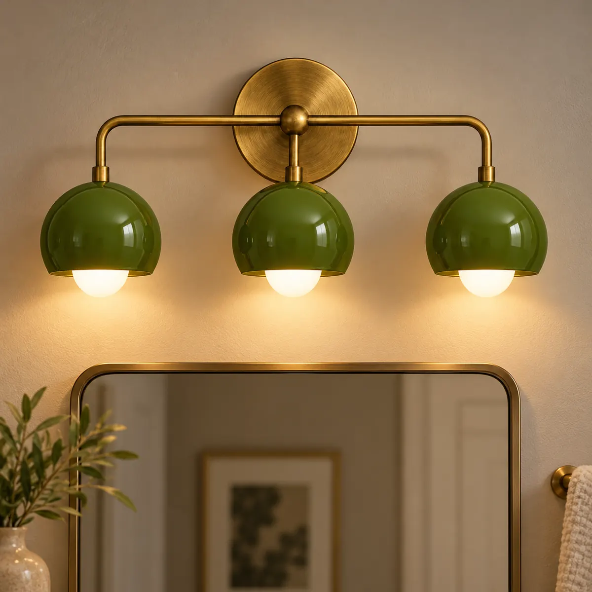 Three-Shade Vanity Bar on a Solid Plate
