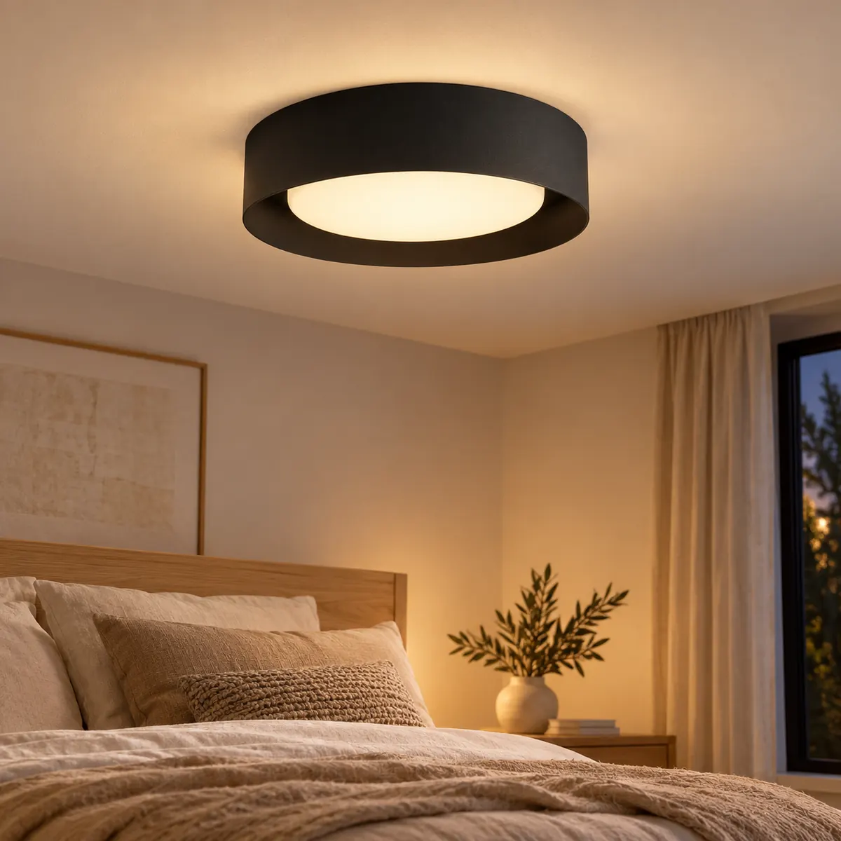 Close-to-Ceiling Frosted Drum Semi-Flush