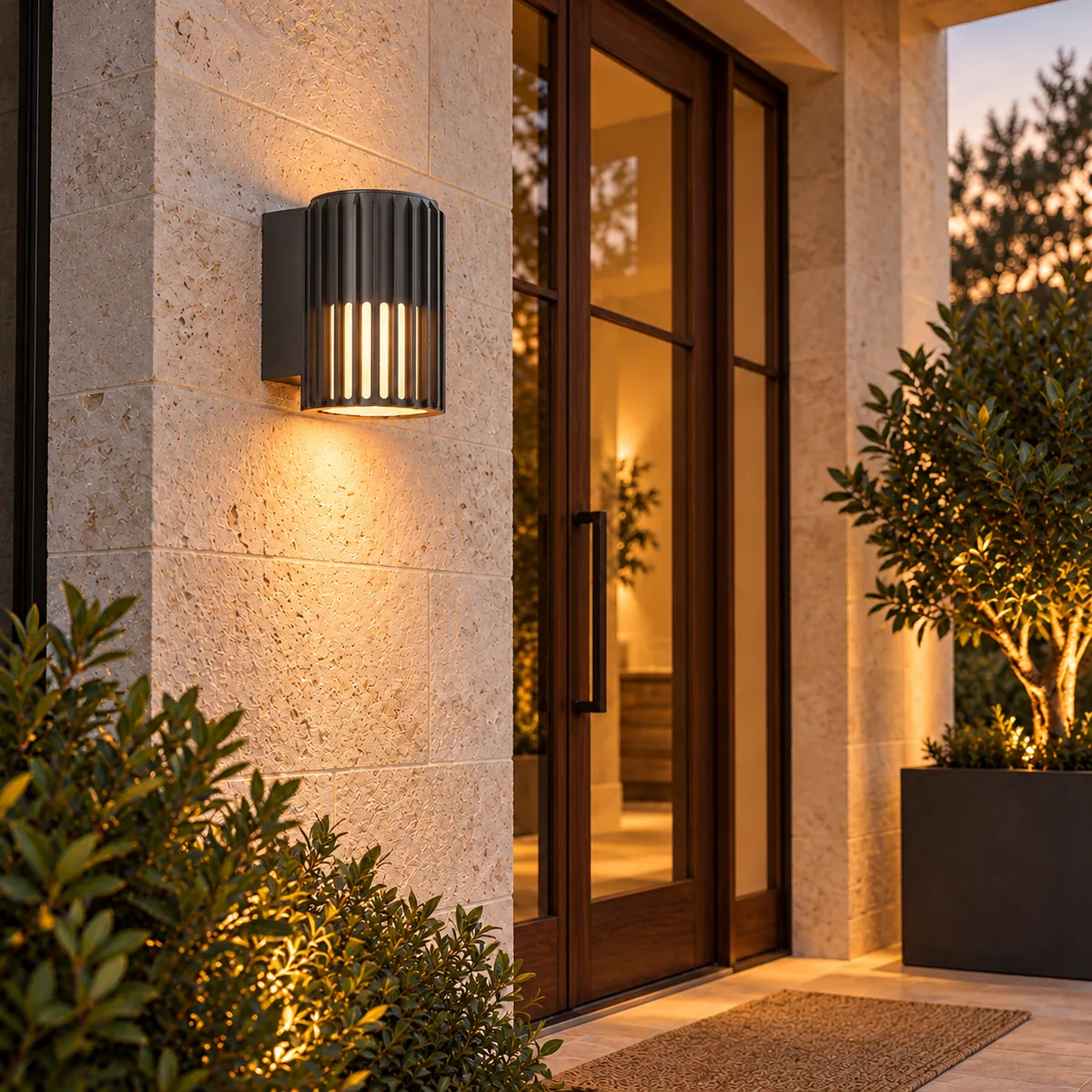 Open-Base Outdoor Sconce with Vertical Slots