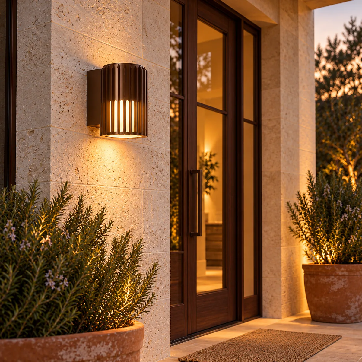 Open-Base Outdoor Sconce with Vertical Slots