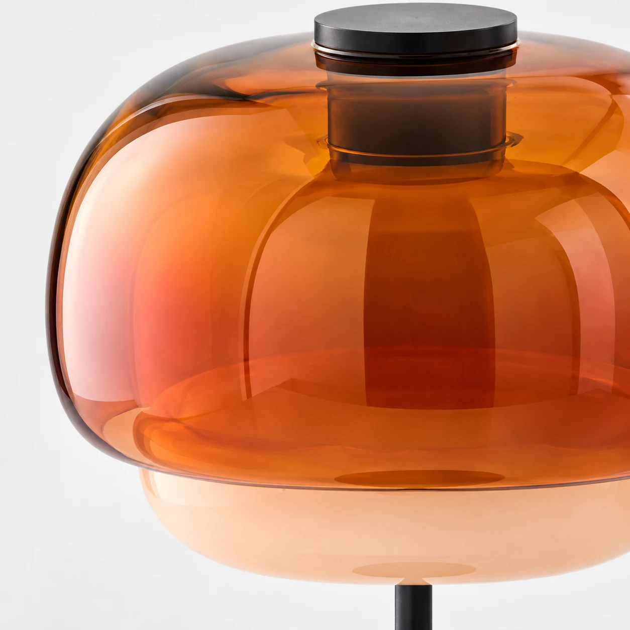 Close-up of the Clinco colored glass shade and its layered construction