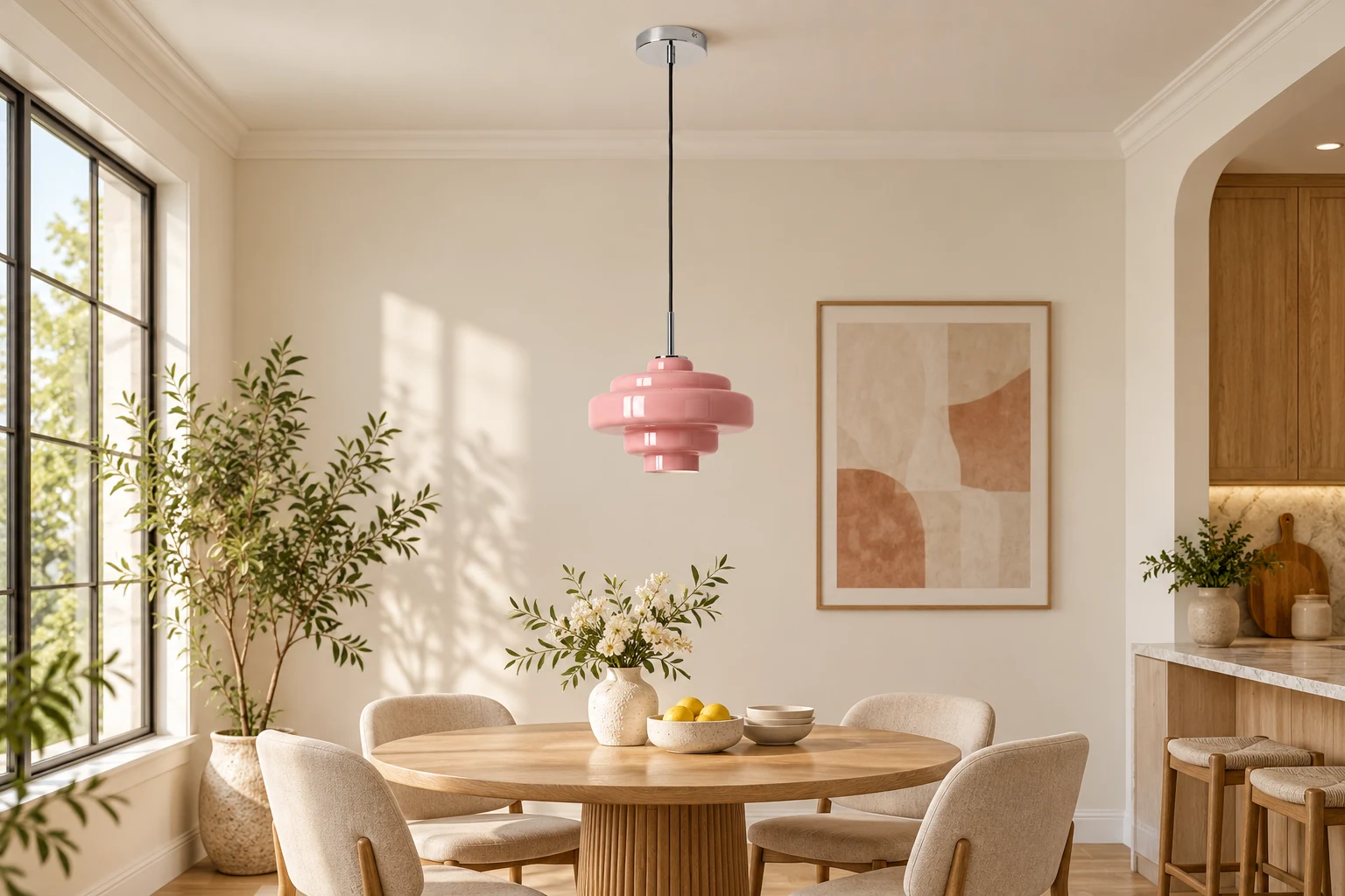 Koloro Millie pendant styled in a warm interior scene